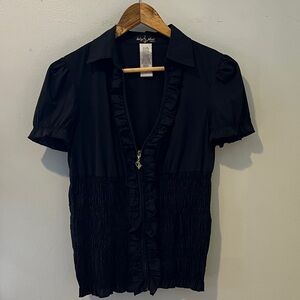 Baby Phat Black Ruffled Blouse